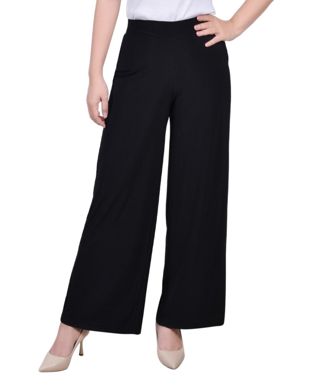 NY Collection Petite Short Mid Rise Pull On Wide-Leg Palazzo Pant Size PL 4117